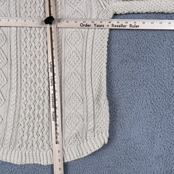 L.L. Bean Sweater Womens XS 100% Cotton Chunky Cableknit Pullover - Picture 6 of 6